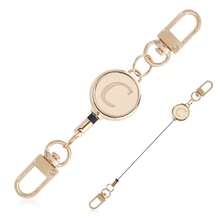 1pc Fashion Gold Letter Retractable Hook Buckle, Multifunctional Retractable Lanyard, Backpack Luggage Connector, Bag Pendant, Keychain, Simple And Practical, Suitable For Daily Use, For Hanging Card Holder, Key Holder, Bag Pendant, Business Trip, Vacation, Summer Holiday, Personalized Gift With Initial Letter