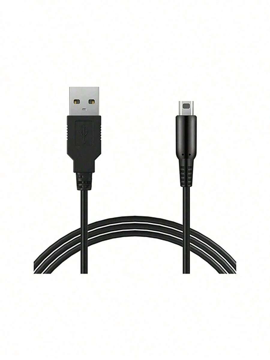 1 Pc 3DS USB Charger Cable, Power Charging Lead For New 3DS XL/New 3DS/ 3DS XL/ 3DS/ New 2DS XL/New 2DS/ 2DS XL/ 2DS/ DSi/DSi XL, 3ds Games, Ds,3ds,Ds,3ds Xl,3ds,Ds,3ds Xl - Black - View 1