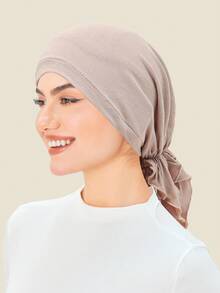Women Modal Elastic Headscarf Hat, Solid Color Short Tail Curved Headwrap, Breathable Chemo Hat,Suitable For Daily Life And Occasions