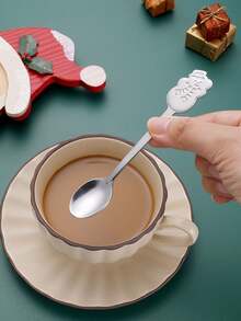 4pcs Creative Christmas Stainless Steel Spoons,Christmas Spoon Set,Christmas Gift Decor,Christmas Gift Gift Box,Fruit Spoons,Dessert & Coffee Spoons, Christmas-Themed Cartoon Cutlery Set,Stirring Mixing Spoons,Creative Stainless Steel Coffee Spoons - Multicolor - View 5