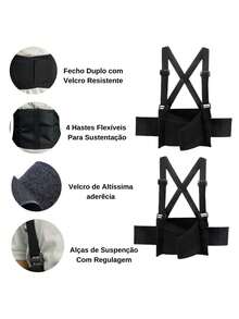 Ergonomic Posture Spine Brace With Abdominal Compression Suspender And POP Lumbar Protection - 黑色 - 查看 5