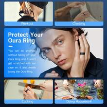 8 Pack Ring Cover For Oura Ring Gen 4 /Gen 3/ Galaxy Galaxy Ring, Anti-Scratch Elastic Silicone Oura Ring Cover For Working Out Gym - Patent Pending - Black/Clear/Beige/Dark Blue/Mint/Blue/Pink/Purple - Black or Clear or Beige or Dark Blue or Mint or Blue or Pink or Purple - 查看 6