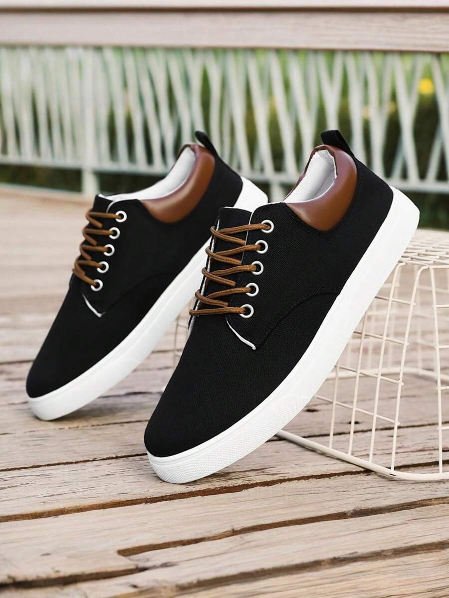 Men's Lace-Up Skateboarding Shoes With Good Traction, Outdoor Sports Sneakers, Non-Slip , Versatile Athletic Shoes For Men Valentine's Day Ideas