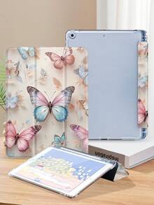 Dreamy Butterfly Pattern Tablet Protective Case, Compatible With IPad 9.7/10.2/10.5/10.9/12.9/Pro 11, 10th Generation, Compatible With Samsung Galaxy Tab S6 Lite 10.4-Inch, Compatible With Kindle Paperwhite 12th Gen 2024, Kindle (11th Generation) 2022 Release, Soft Fall Protection, Smart Stand/Automatic Wake-Up/Sleep