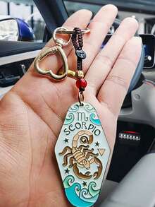 1 breloc norocos boem cu zodia Berbec/Taur, frânghie țesută DIY, breloc metalic emailat pentru hotel, cadou de petrecere de Crăciun/Halloween, perfect pentru familie, prieteni, colegi, parteneri, ziua de naștere, accesorii auto, școală, accesorii gotice drăguțe de Halloween Y2K, idei de cadouri pentru Ziua Profesorilor, accesorii pentru genți, șnururi cu suport pentru legitimație, accesorii auto, brelocuri pentru genți.