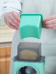 3-In-1 Multifunctional Vegetable Chopper And Slicer, Can Be Used As Rotary Cheese Grater, Onion Dicer, Spiral Shredder, Fruit Mincer, Manual Vegetable Cutter And Potato Slicer, Convenient And High-Performance (Actual Color Slightly Darker), 3 Blade Sets With Dual-Sided Locking Clips