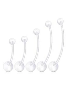 5Pcs Pregnancy Belly Button Rings Long Bar Sport Maternity Flexible Bioplast Clear Navel Belly Rings Piercing Retainer For Pregnant - Multicolor - View 6