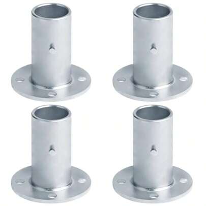 4 Pcs 15 8 Fits 1 5 8 OD Chain Link Fence Post Floor FlangesHeavy Duty Round Post Base Surface Mount