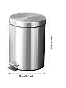 5/8L Stainless Steel Pedal Trash Can, Rectangular Kitchen Trash Can With Durable Plastic Inner Bin, Silver