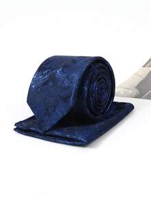 Set cravatta jacquard paisley vintage da 7 cm, combo formale da lavoro leggero