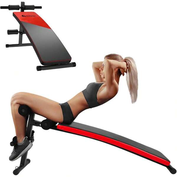 Bluelander Banco Para Ejercicio 63.5 * 48 * 121 cm, Banco de Abdominales Ajustable para Entrenamiento, Banco de Entrenamiento Multifunción para Abdominales para Gimnasio en Casa