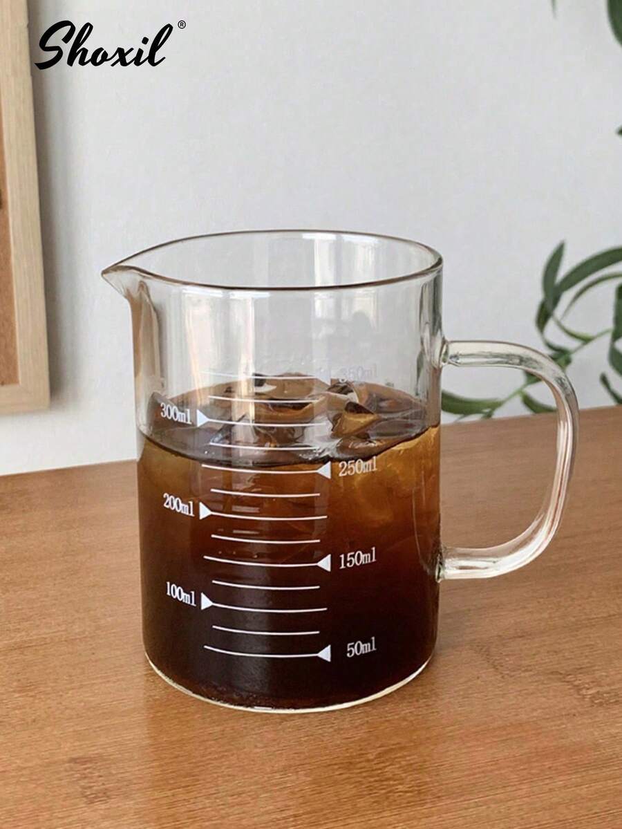 shoxil 1pc High Borosilicate Glass Coffee Cup Measuring Cup Glass With Handle Graduated Cup Coffee Milk Juice Measuring Cup Transparent Glass - Coffee Measuring Cup - View 1