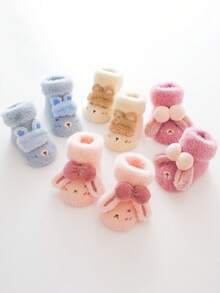 Thickened Baby Socks With Cartoon Animal Figurine Floor Socks - Beige - View 4