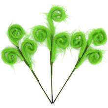 6pcs/1pc Green Feather Fluffy Christmas Picks, Green Furry Christmas Tree Decorations, Christmas Hat Wreath Vase Filler - Multicolor - View 5