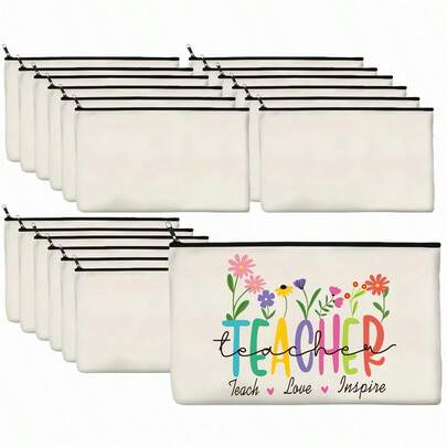 [Beige DIY Craft Pouch] Beige Multifunctional DIY Craft Pouch - Zipper Bags For Home, School, Travel, Cosmetic Storage- Perfect Gift For Christmas, Halloween, Valentine's Day