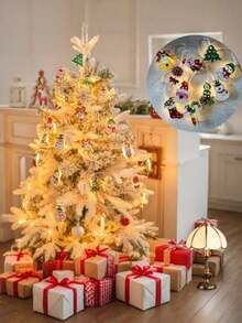 1pc Brand-New [Holiday Christmas LED String Lights] – Ironwork-Designed Holiday Decorations Featuring Santa Claus, Reindeer, Snowman, Bell Cane Candy, Christmas Stockings, Etc., Battery-Powered Indoor Holiday Decorations (Batteries Not Included) Halloween Decor Christmas Decoration Thanksgiving Wedding Home Decor Home Decor Fall Decor Autumn Decor Birthday Decorations For Gifts Party Supplies Indoor Outdoor Garden Holiday Festival Decor Wall Decor Halloween Ornaments