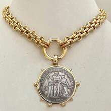 manbara 夸张哥特式粗项链 女式复古日月圆形吊坠项链 个性嘻哈粗项链 - 琉璃項鍊 - 查看 15