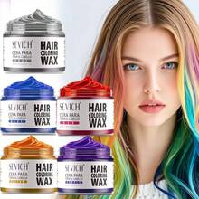 sevich Temporary Hair Color Wax For Men & Women - DIY Styling Wax (Easy Wash Out) | Mix & Create Custom Colors | Perfect For Theme Parties, Cosplay & Daily Fun - Brown - View 1