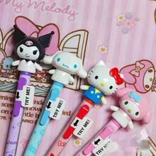 Sanrio Sanrio Cartoon aufblasbare Kugelschreiber Hello Kitty Kuromi Cinnamorol Cartoon Kugelschreiber mit beweglichem Arm zum Schreiben, Schreibwaren (Aufkleber "Probieren Sie mich" nicht enthalten)