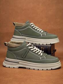 Pantofi de de lucru pentru bărbați, mărimi mari, cizme din piele, pantofi de drumeție, adidași casual cu talpă joasă, pantofi sport pentru exterior, pantofi de timp liber, pantofi de lucru, pantofi cu talpă joasă, ghete de lucru, ghete de exterior, ghete de drumeție, verde