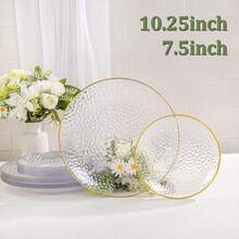 1 Stück/10 Stücke/25 Stücke 19 cm/26 cm Französisch geprägter Teller, eleganter Dessertteller für den Nachmittagstee, hochwertiges Tafelgeschirr für den Heimgebrauch, wiederverwendbar und waschbar