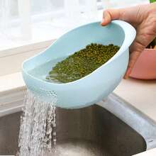 1 件带手柄的多用途滤网篮 - 2 合 1 蔬菜清洗机、淘米机、滤网和水果碗，适用于厨房水槽、洗米滤网、沙拉准备和意大利面沥水 - 彩色 - 查看 11