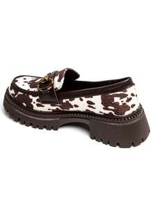 Mocassins Femme Semelle épaisse Avec Mors Doré – Style Chic And Moderne - Cow - View 5