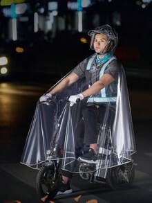 1 Piece Dedicated Raincoat For Chauffeurs, Foldable Electric Scooter Transparent Rain Poncho, Extra Thick And Large Full-Body One-Piece Raincoat