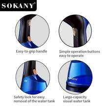 SOKANY 3080 Multi-Functional Household Iron Brush, Steam Iron Brush, Handheld Iron. 1200W High Power, Fast Heating. Large Capacity Water Tank With Water Level Display, Equipped With Safety Lock, Easy To Disassemble. Suitable For Ironing Collars, Buttons And Other Small Areas.