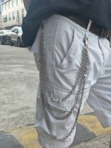 DIY Stainless Steel Dice Pants Chain Three Layers Of Silver Metal Neo Gothic Fashionable Luxury Accessories For Men And Women Halloween Carnival Gifts