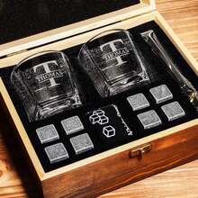 Personalized Whiskey Glass Set With Wooden Box, Whiskey Set, Groom Gift, Best Man Gift, Boyfriend Gift, Whiskey Gift For Him, Gift For Dad, Exclusive Gift For Drinking Enthusiasts, Customized Gift. - Multicolor - View 10