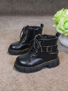 1 Paar modische und vielseitige Stiefel, britischer Stil Kleinkind Kurzstiefel, weiche Sohle rutschfest geeignet für Outdoor, Party, Reisen, Herbst/Winter