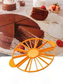 1件装蛋糕切片器，芝士蛋糕切割器，派切割器，带手柄的蛋糕分割器，非常适合糕点烘焙，可实现均匀分份和精确切割，满足甜点和烘焙需求。 - 彩色 - 查看 5