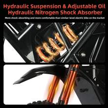 Ebike Electric Bike With Powerful 2000W Motor And 48V Large-Capacity Battery For Up To 45 Miles Of Range. Suitable For Long-Distance Commuting And Adult Competition. Strong Shock Absorbers And Dual Hydraulic Disc Brakes Effective Electric Motorcycle. - 黑色 - 查看 5