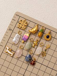 1 Phụ kiện vòng cổ tự làm đơn giản thời trang bằng thép không gỉ hình rắn sừng quấn đá xanh và trắng hình bọ cánh cứng kem dứa nấm ngọc trai mặt dây chuyền bằng thép không gỉ, mạ vàng 18K, chống thấm nước và mồ hôi, thích hợp đeo hàng ngày và dự tiệc, quà tặng ngày lễ tình nhân, quà tặng cho phụ nữ, trang sức cho phụ nữ - Nhiều màu - Xem 4