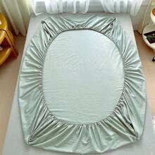 1件床笠，纯色简约设计，多种颜色可选，床垫保护套，透气舒适，亲肤材质（不含枕套），适用于宿舍、卧室、酒店、床上用品 - 酪梨綠 - 查看 4