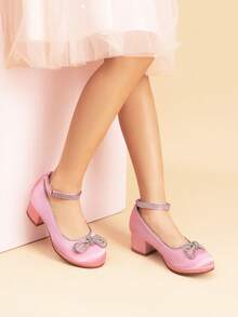 Girls' Dress Shoes - Platform Princess Pumps With Ankle Strap (Flower Party/Wedding Shoes For Little & Big Kid - 粉色 - 查看 2