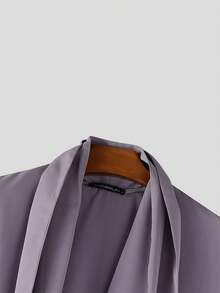 INCERUN Fashion Mens V-Neck Cloak Sleeve Solid Blouse Casual Party Long Shirt Tops - Màu tím - Xem 8