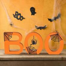Boo Signs Halloween Table Decorations Indoor, 3PCs Cute Wooden Halloween Decor With Spiderwebs, Happy Boo Day Decoration Sign Home Office Mantel Shelf Tiered Tray Centerpiece - 噓 - 查看 7