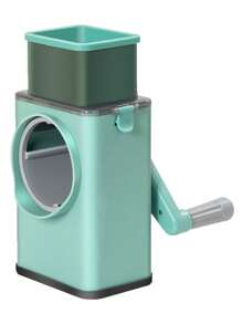 3-In-1 Multifunctional Vegetable Chopper And Slicer, Can Be Used As Rotary Cheese Grater, Onion Dicer, Spiral Shredder, Fruit Mincer, Manual Vegetable Cutter And Potato Slicer, Convenient And High-Performance (Actual Color Slightly Darker), 3 Blade Sets With Dual-Sided Locking Clips