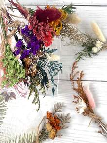 4/12 piezas Ramo de flores secas mini, flores secas naturales mixtas de estilo bohemio, decoración de flores secas hechas a mano mini para boda, marco de fotos, caja de regalo, jarrón, decoraciones para el hogar DIY (Serie verde)