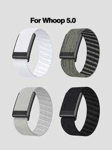 1 Pc Stretchy Nylon Band Compatible With WHOOP 5.0 Breathable Protector Sports Wristband For Whoop 4.0 Band(Black U Shapped Cand Adjustable Onnector) - Nhiều màu - Xem 2