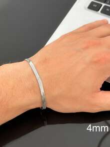 Men's Bracelet Fine Mesh Silver Stainless Steel - Antique Silver - View 1