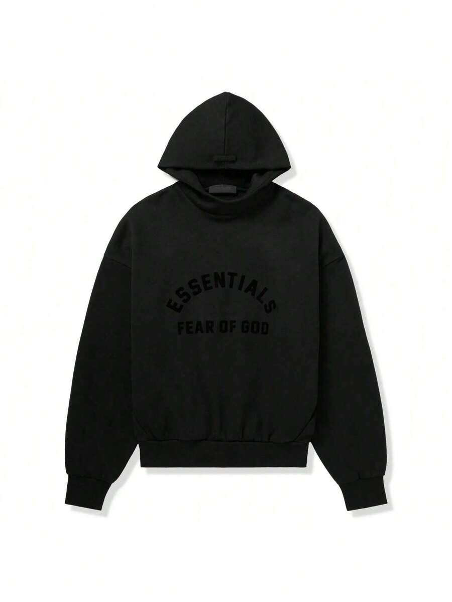Essentials SS23 Arch Logo Hoodie 'Jet Black' 192SP232050F Black Sport Casual Fall Sweater Sweatshirts Fashion - màu đen - Xem 1