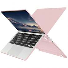 2pcs Compatible With MacBookAirPro Plastic Hard Shell Transparent Crystal Protective Case - Pink - View 7