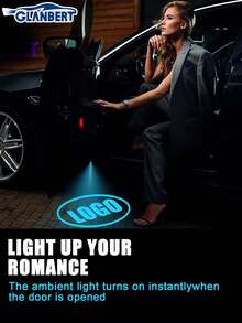 GLANBERT 2 Peças Luzes do Logotipo de Boas-Vindas do Carro Projetor de Logotipo Personalizado da Luz da Porta do Carro Projetor de Luz LED da Porta do Carro Compatível com TIGUAN/Novo VW TOUAREG/ CC/VW Touran /PHIDEON/ VW Sharan/VW Scirocco/ EosVW Magotan/VW Magotan Antigo/VW Golf/VW Sagitar/VW Passat B8 (Bateria Não Incluída)