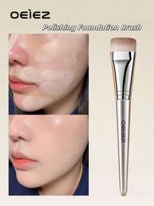 OEIEZ 扁平粉底刷，韩式化妆刷刮刀式粉底液刷，香槟色高级面部化妆刷，粉底刷，遮瑕刷，腮红刷，修容刷，腮红刷，古铜粉刷，散粉刷，粉底刷，腮红刷 - 彩色 - 查看 11
