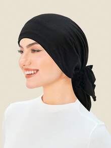 Women Modal Elastic Headscarf Hat, Solid Color Short Tail Curved Headwrap, Breathable Chemo Hat,Suitable For Daily Life And Occasions