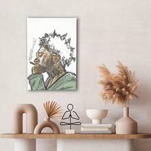 1PC Man, Cigarette, Glasses, Tattoo Canvas Painting Wall Art   Framed Unframed Canvas Prints For Living Room  BathRoom  Decor Unique Canvas Wall Decor