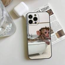 Lustige Affen-Handyhülle für iPhone 16 15 14 13 12 11 Pro Max Mini X XS SE 7 Plus 16E Stoßfeste Süße Tier Silikon Weiche Hülle